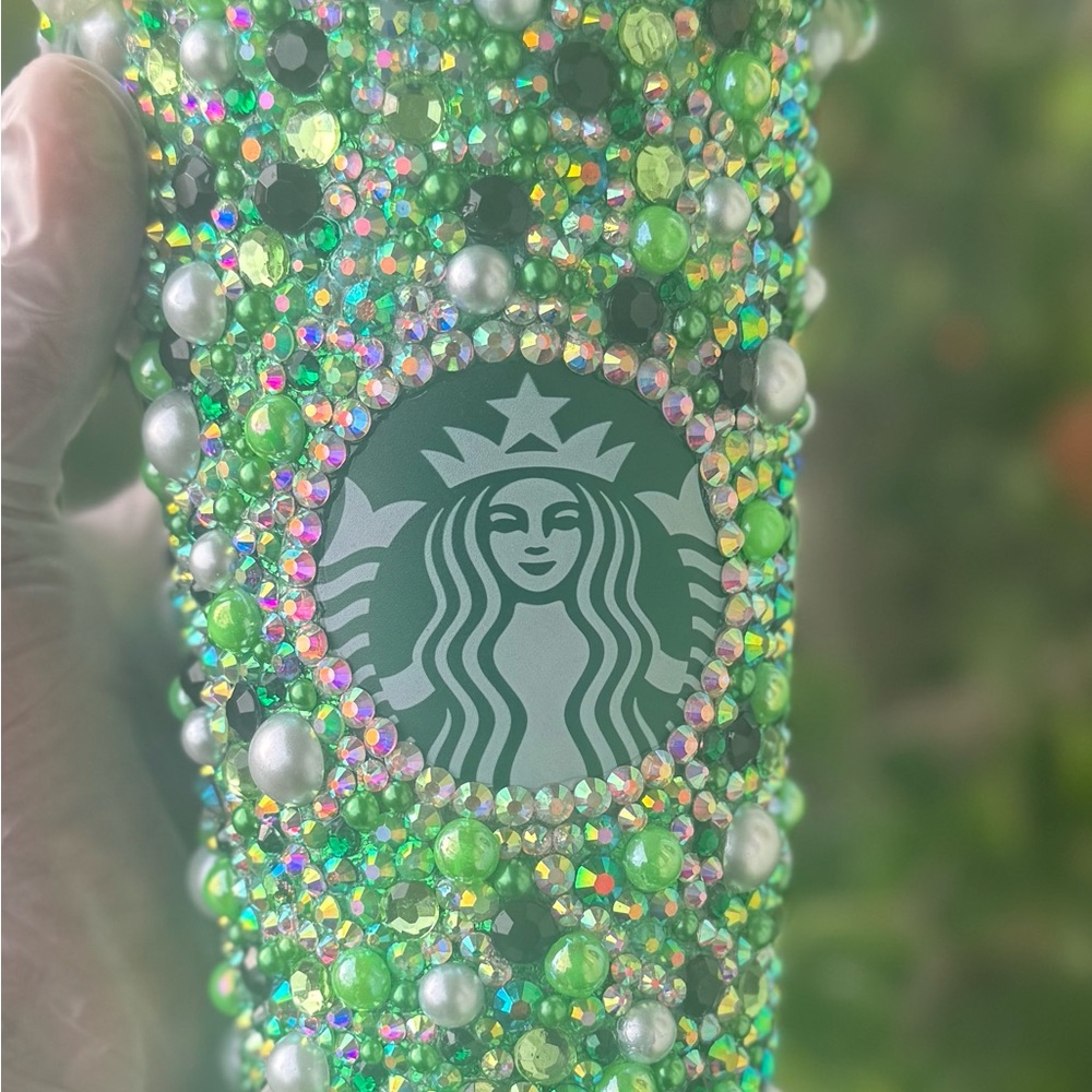 Starbucks Green Rhinestone Tumbler